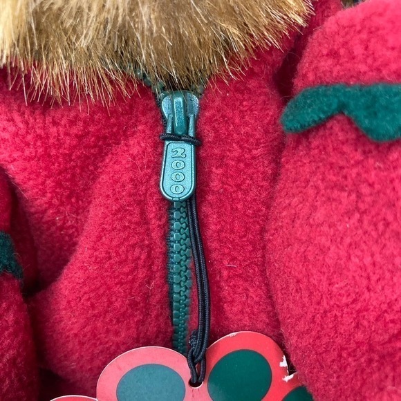 VINTAGE 2000 Russ T McBear 18" Jointed Plush Bear Vest Hat Mittens Trade Secret - Picture 3 of 15